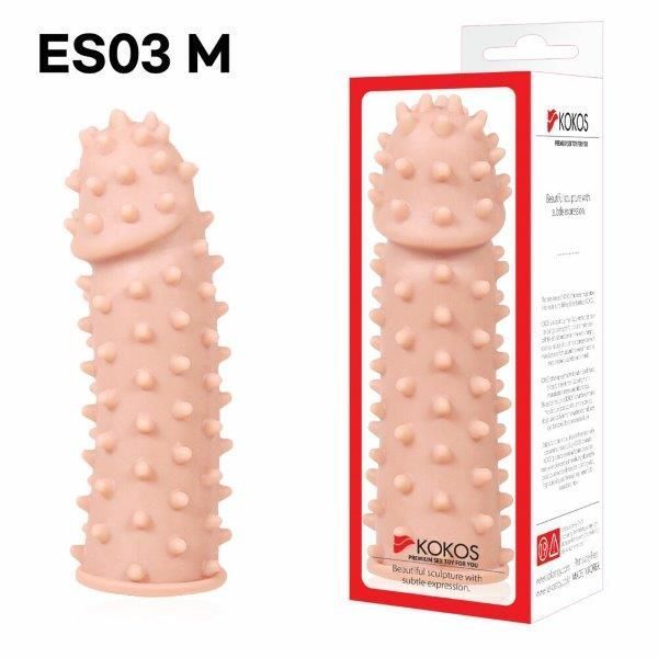Насадка на член Kokos Extreme Sleeve ES.03 розмір M, що потовщує, стимулює рельєф