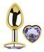 Анальная пробка с кристаллом EGZO - Gold Heart Plug Amethyst size S, Золотой