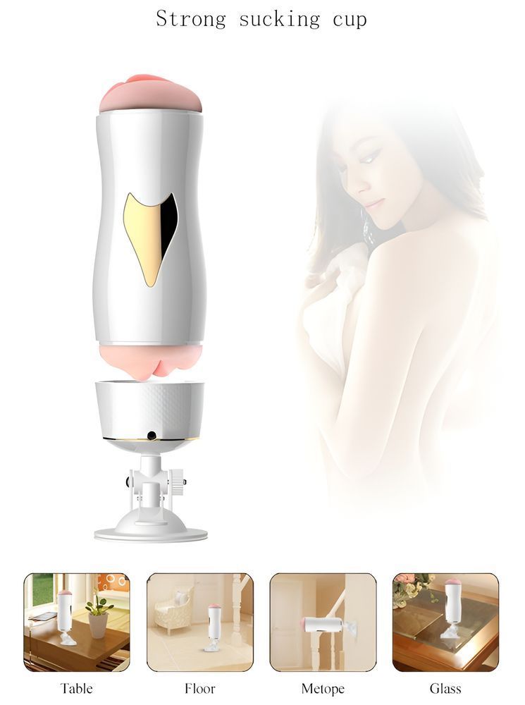 Двусторонний мастурбатор с вибрацией и звуковым сопровождением Foxshow Double-Sided Vibrating Masturbation Cup KQ White, WYS-KQ White, Білий
