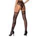 Эротические колготки-бодистокинг Passion S016 black, имитация ажурных с доступом трусиков и чулок