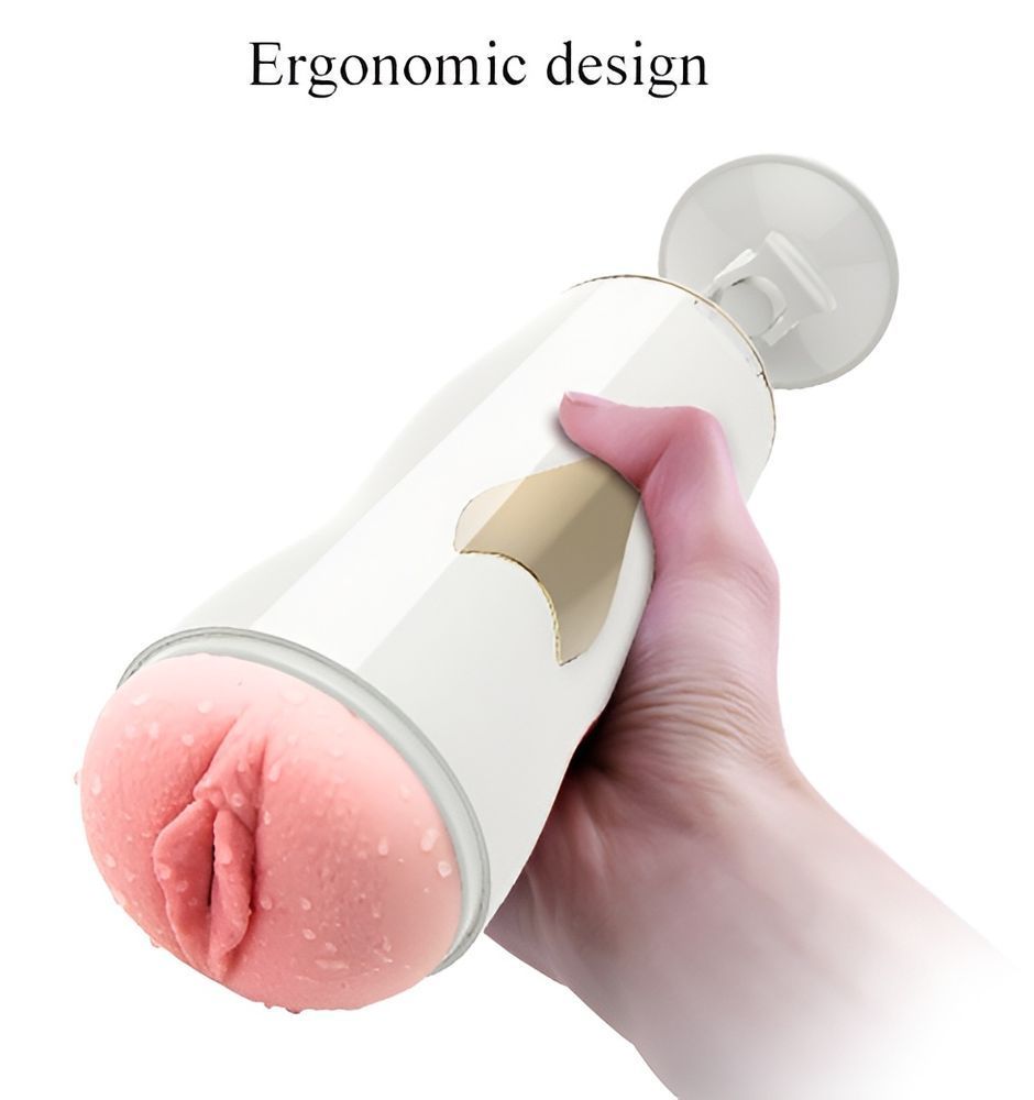 Двусторонний мастурбатор с вибрацией и звуковым сопровождением Foxshow Double-Sided Vibrating Masturbation Cup KQ White, WYS-KQ White, Білий