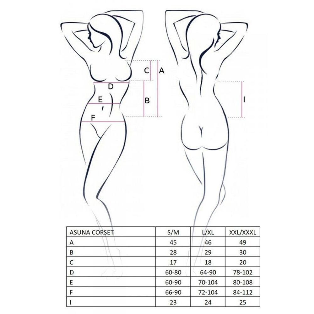 Корсет под кожу ASUNA CORSET black S/M Passion