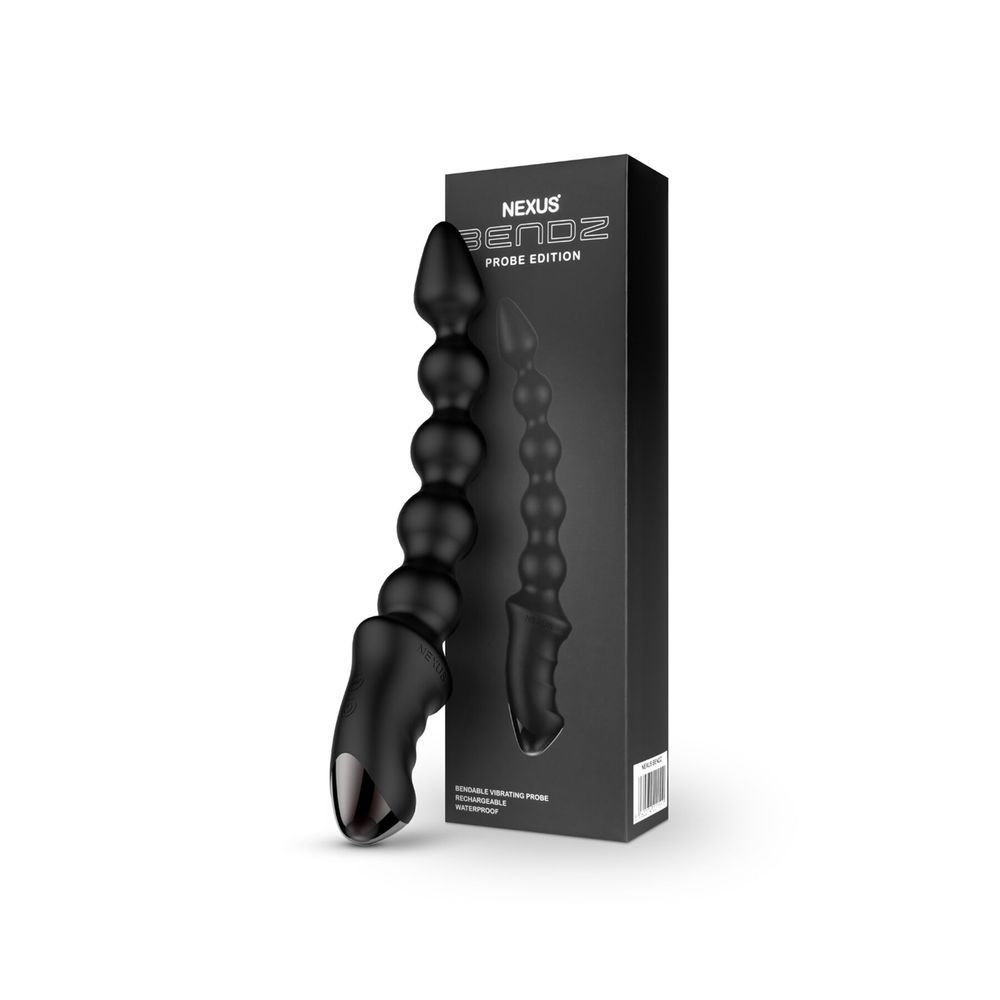 Анальний вібратор-буси Nexus BENDZ Bendable Vibrator Probe Edition, ефект пам'яті форми, Черный