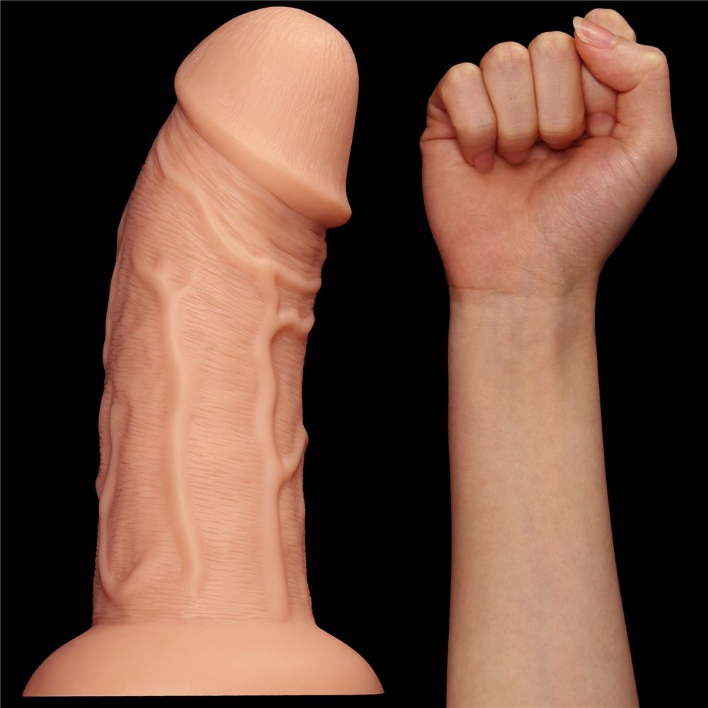Фалоімітатор - King-Sized Realistic Curved Dildo 9.5" Flesh