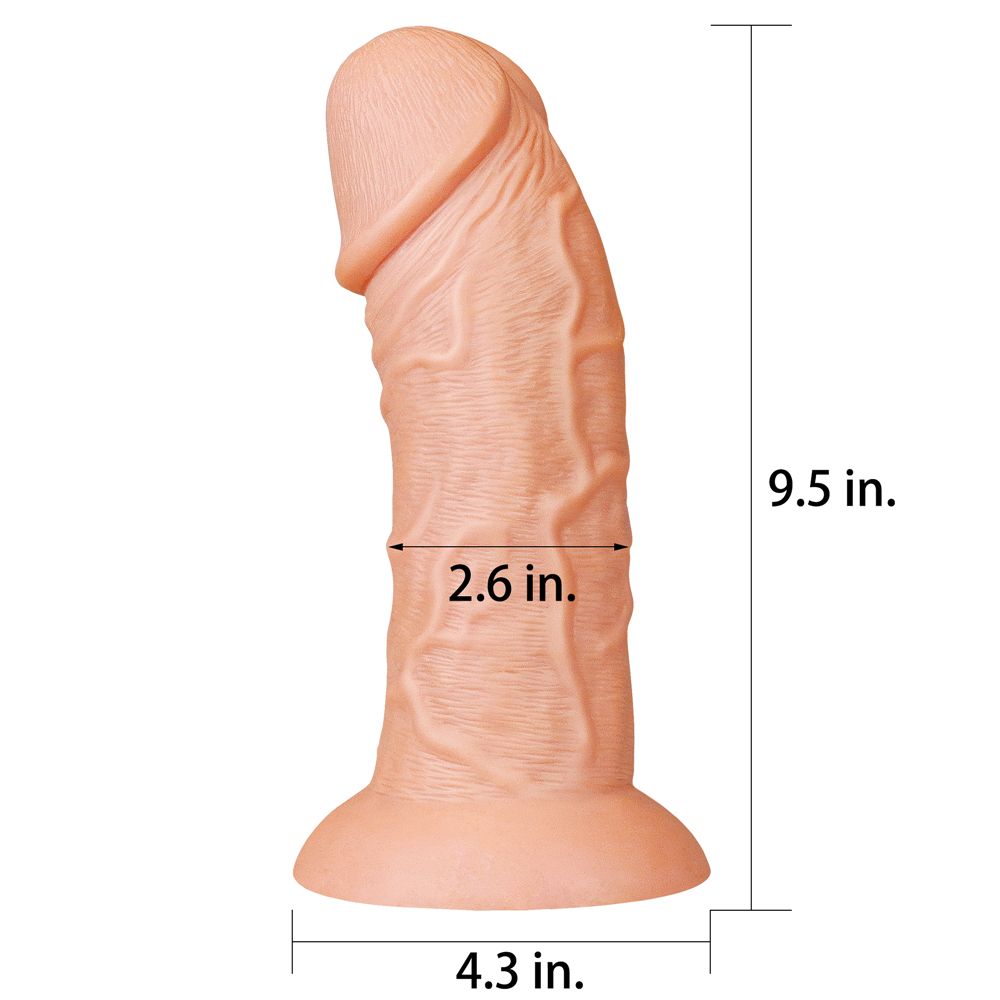 Фалоімітатор - King-Sized Realistic Curved Dildo 9.5" Flesh