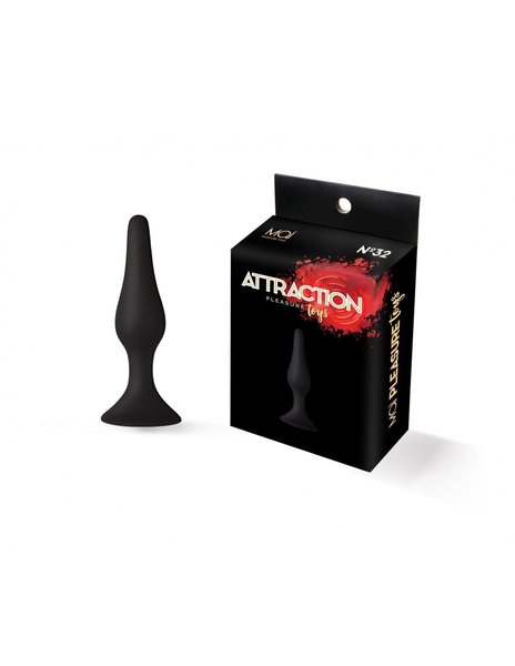 Анальна пробка на присосці MAI Attraction Toys №32 Black, довжина 10,5см, діаметр 2,5см
