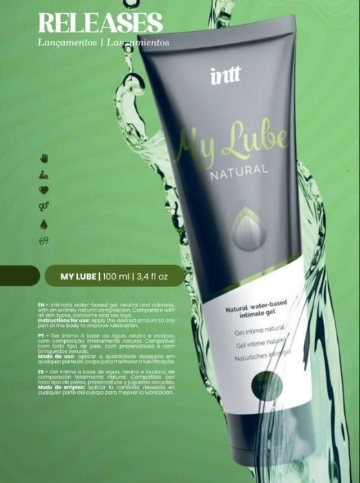 Лубрикант на водной основе Intt My Lube Natural, 100 мл, 100 ml