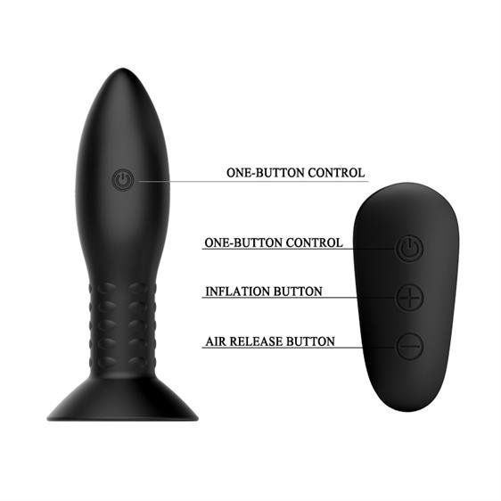 Анальный стимулятор с вибрацией и пультом ДУ Mr.Play Rotation Beads Anal Plug, Черный