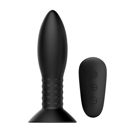 Анальный стимулятор с вибрацией и пультом ДУ Mr.Play Rotation Beads Anal Plug, Черный