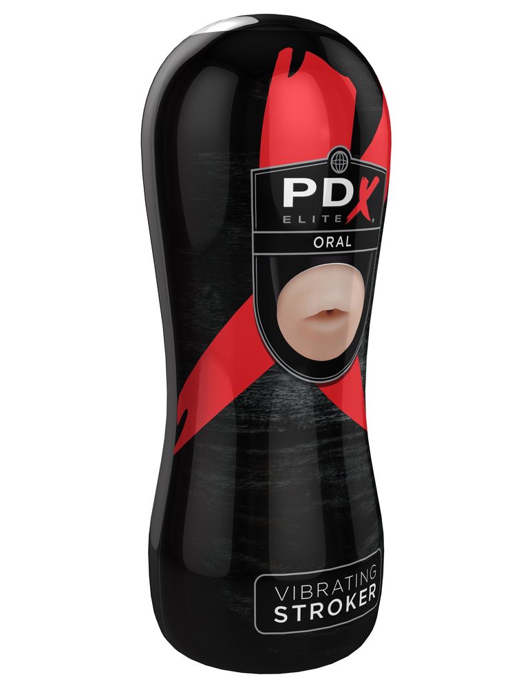 Мастурбатор с вибрацией PDX Elite Vibrating Stroker Oral от Pipedream