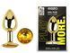 Анальная пробка с кристаллом EGZO - Gold Round Plug Yellow size M, Золотой