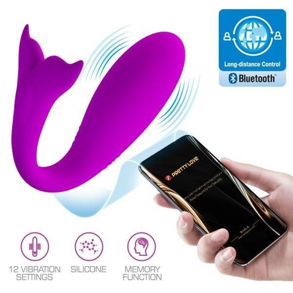 Вібратор для двох PRETTY LOVE - Jayleen Mobile APP Long-distance Control, Фіолетовий